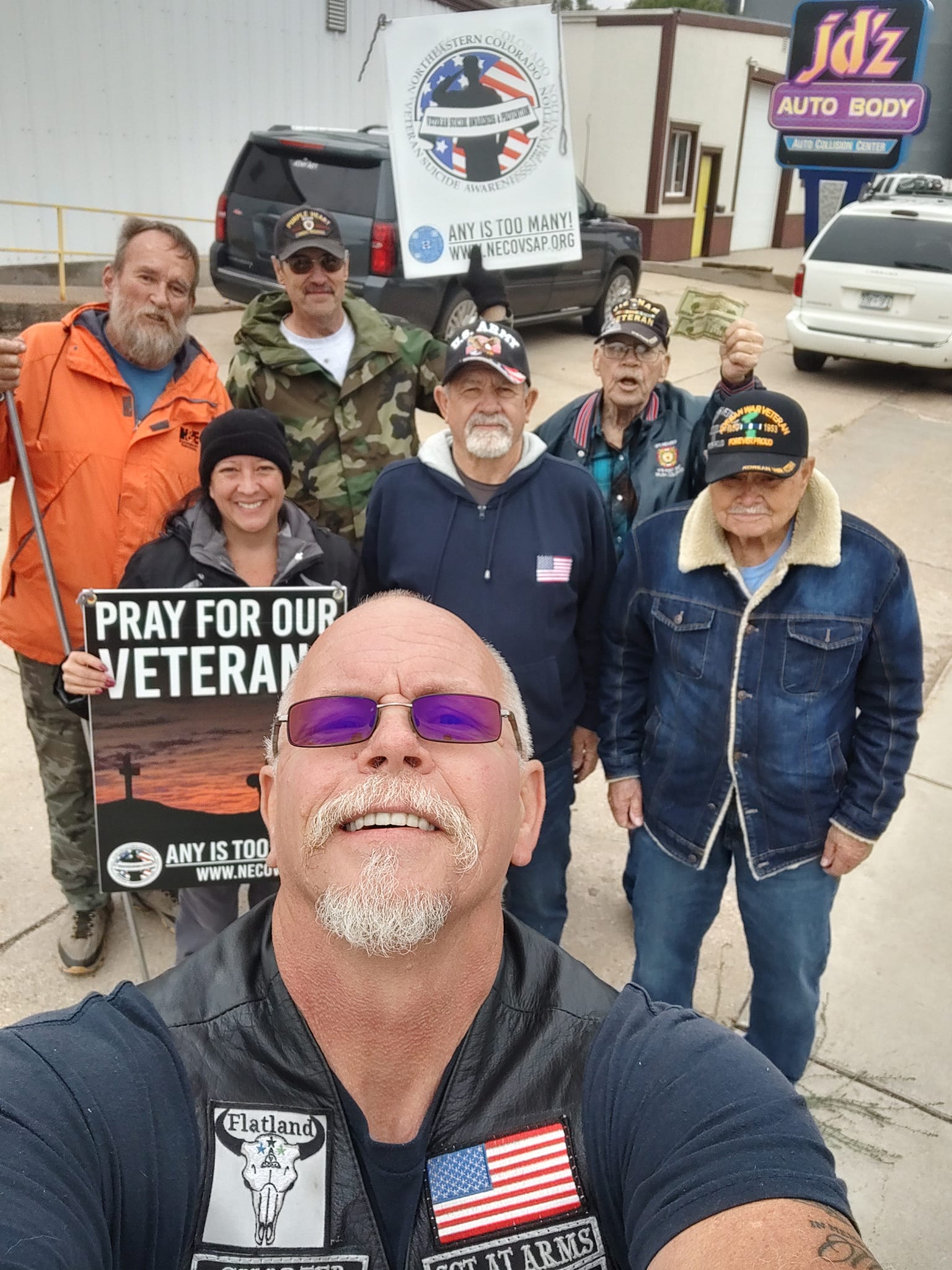 A Group of Veterans and Patriots, gathered to create awareness of the Veteran Suicide Epidemic.